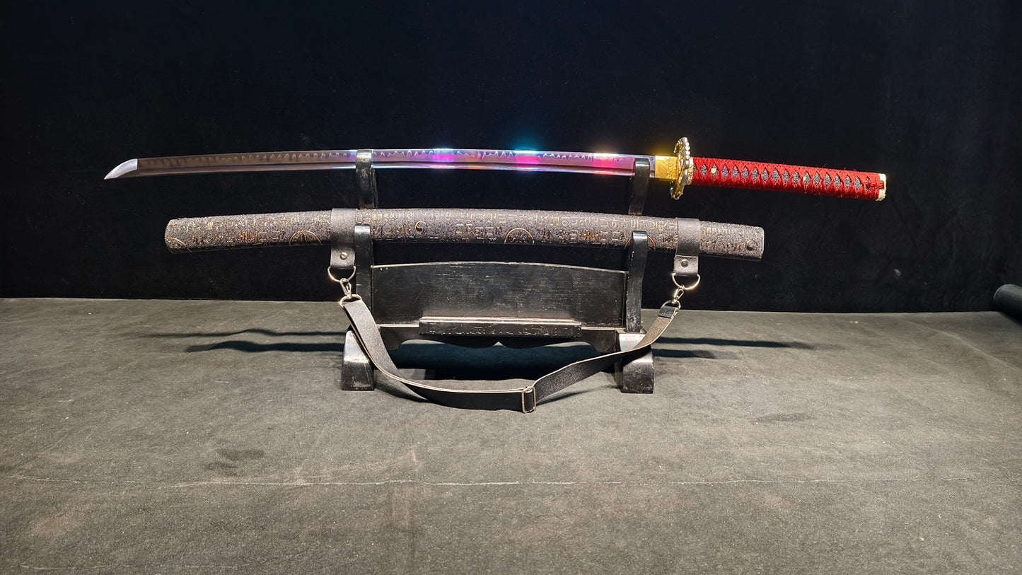 Purple Phantom Assassin(T10 covers the soil and burns the blades to form a ripple pattern, quenching purple color)katana