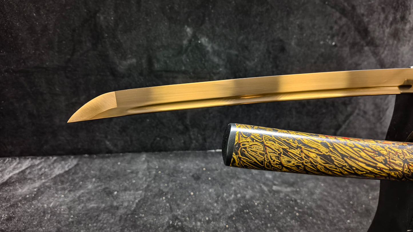golden warrior(Spring steel forging process quenching gold)katana