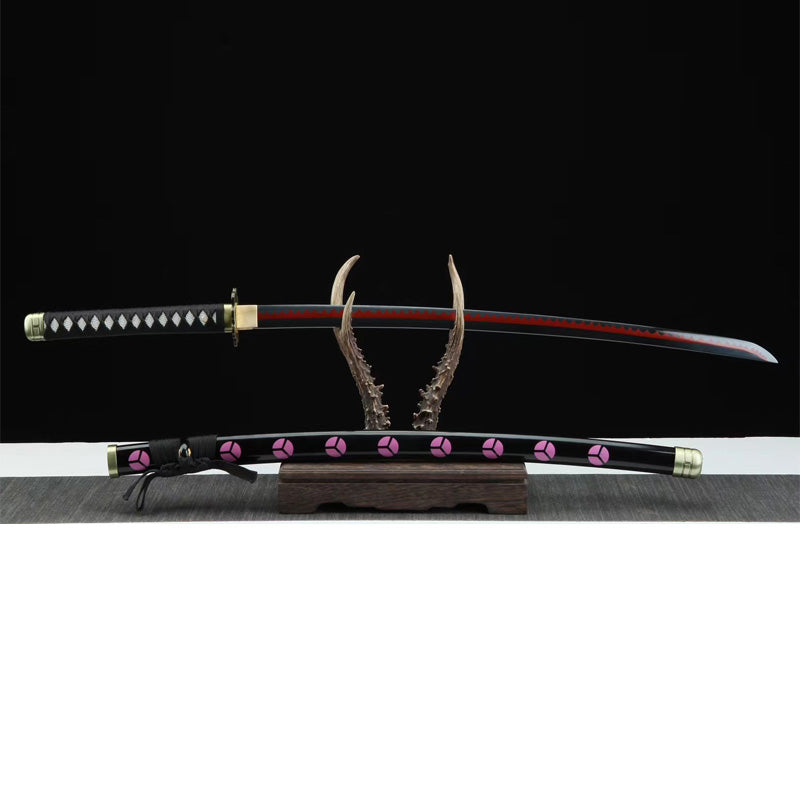 Manganese steel forging process,One Piece,Roronoa Zoro,katana,SWORD,(A32)Black Blade Autumn Water