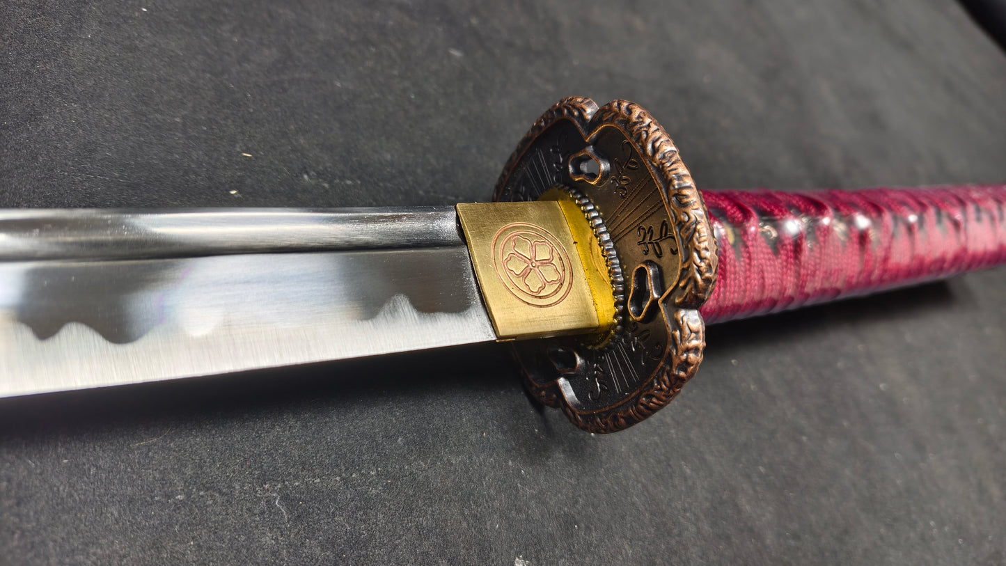 Red Samurai Forged (spring steel) katana very sharp,katana