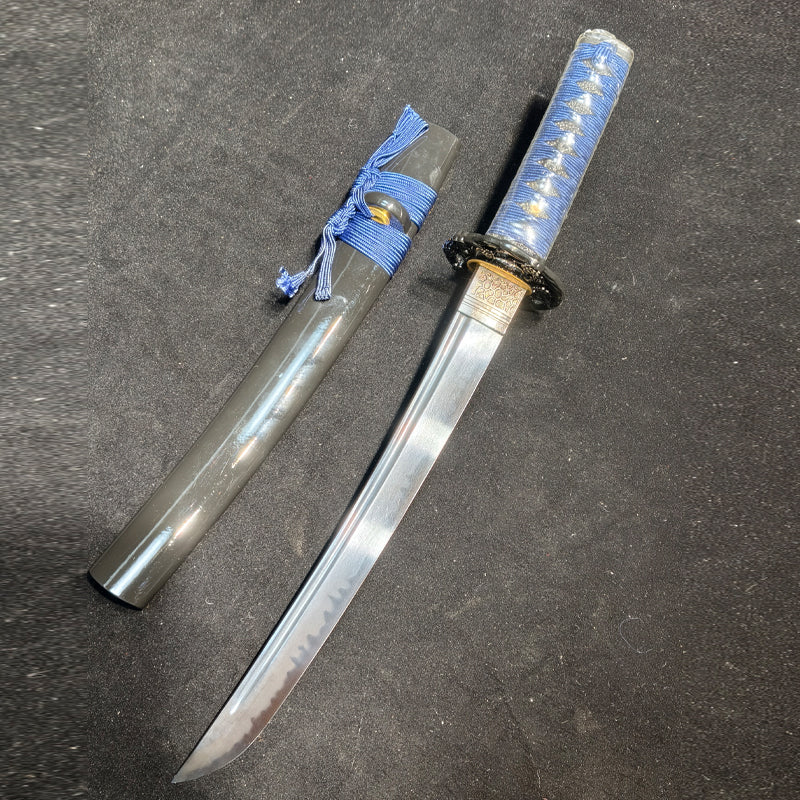 TI0 (covered with soil and burned to create the ripple pattern of the blade) Quenched Black,katana,