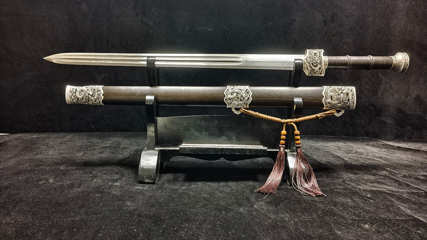 Pattern steel forging process, eight sides 龙剑