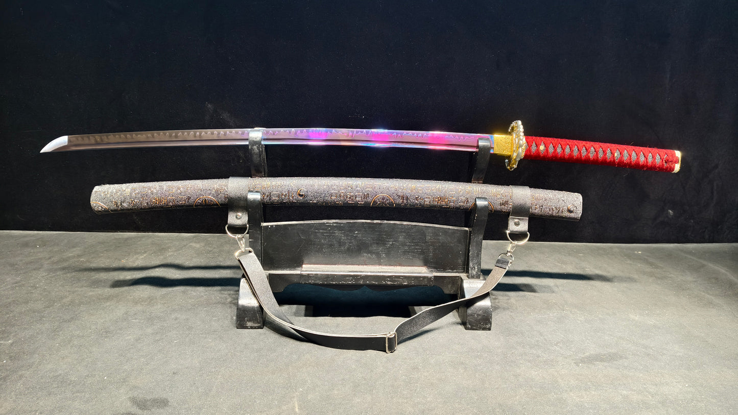 Purple Phantom Assassin(T10 covers the soil and burns the blades to form a ripple pattern, quenching purple color)katana