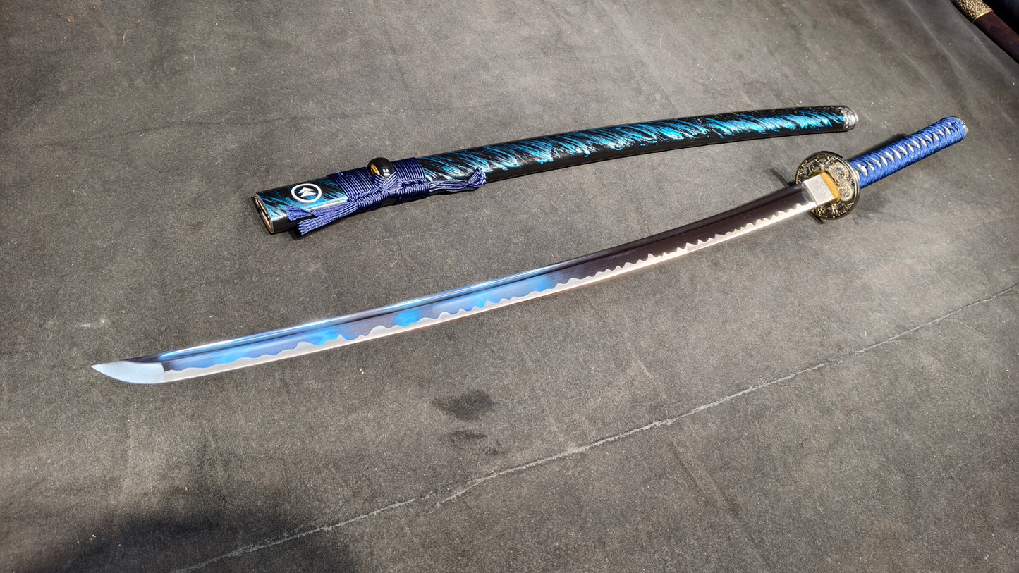 blue soul(Medium carbon steel forging process, quenching blue)katana