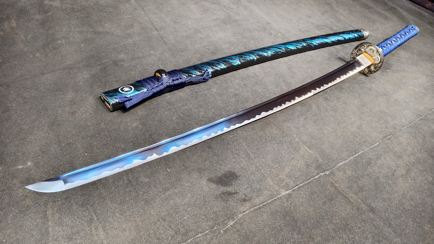 blue soul(Medium carbon steel forging process, quenching blue)katana