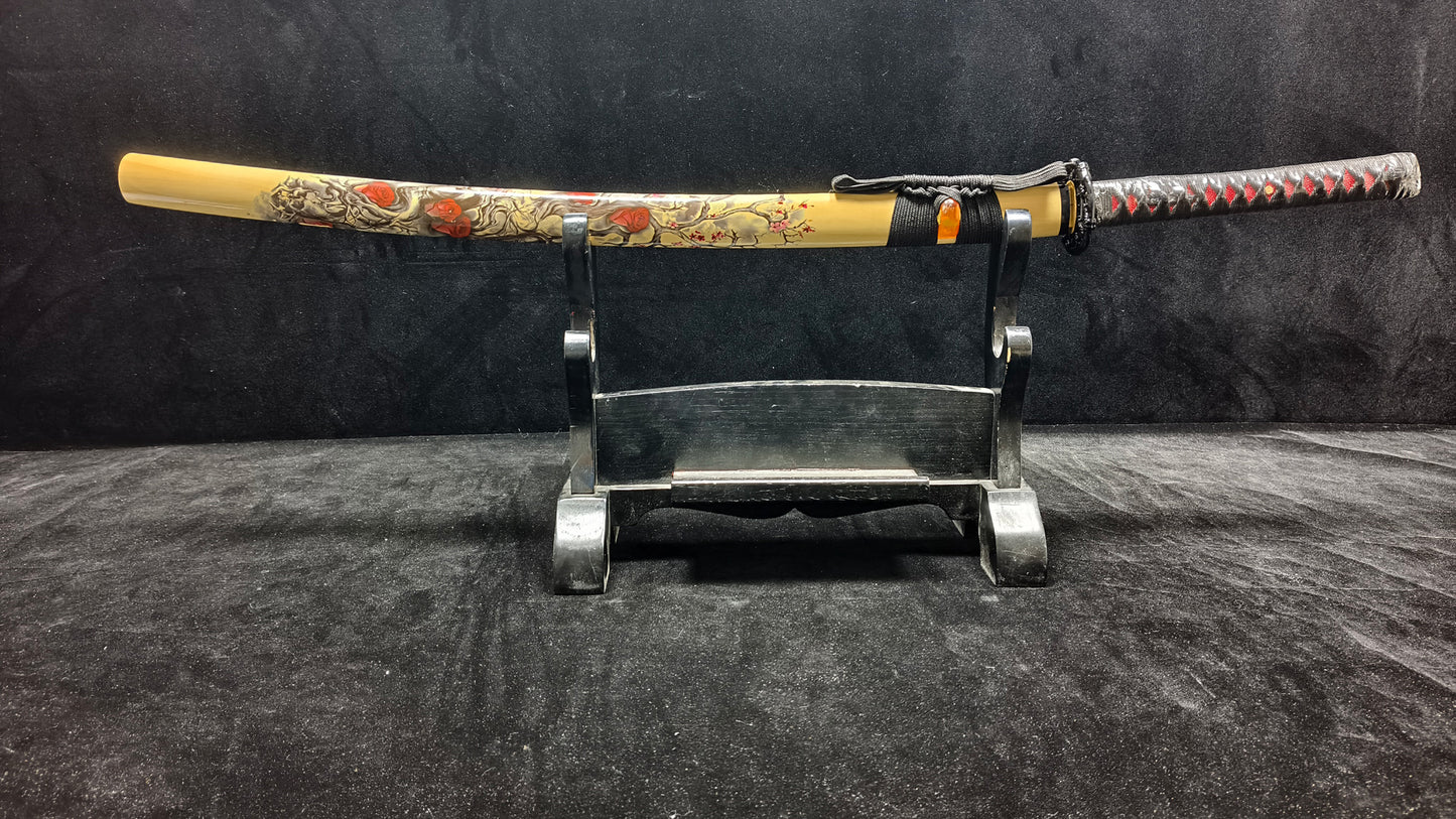 Pattern steel forging process quenching red(A5)katana