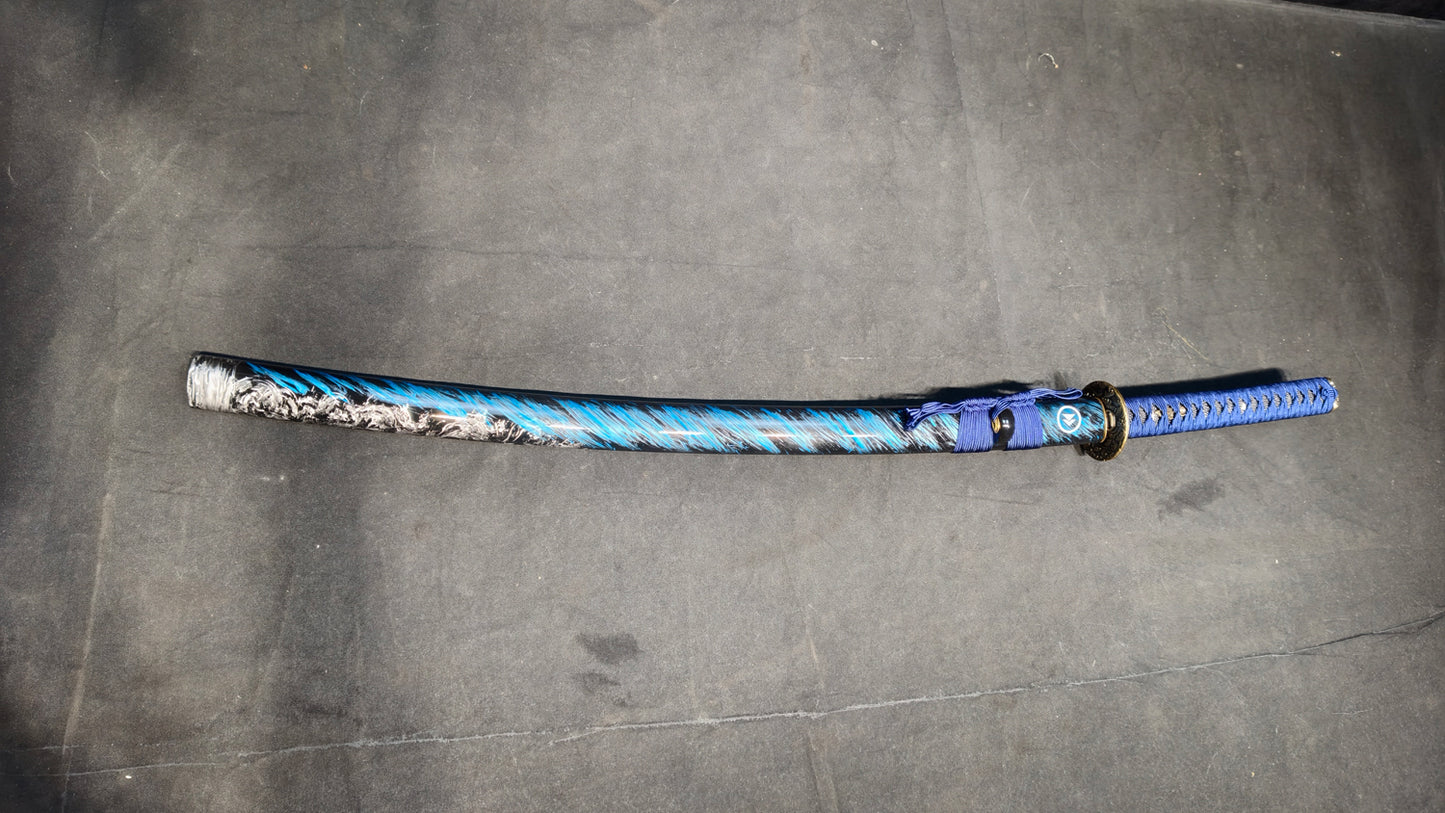 blue fighter(T10 earth covering and burning knife process)katana