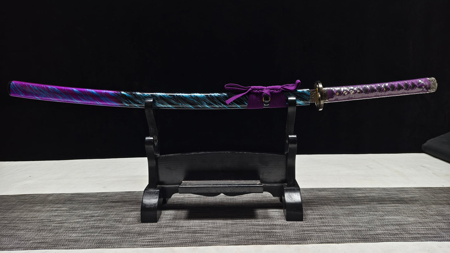 Purple light(Medium carbon steel quenched purple)katana