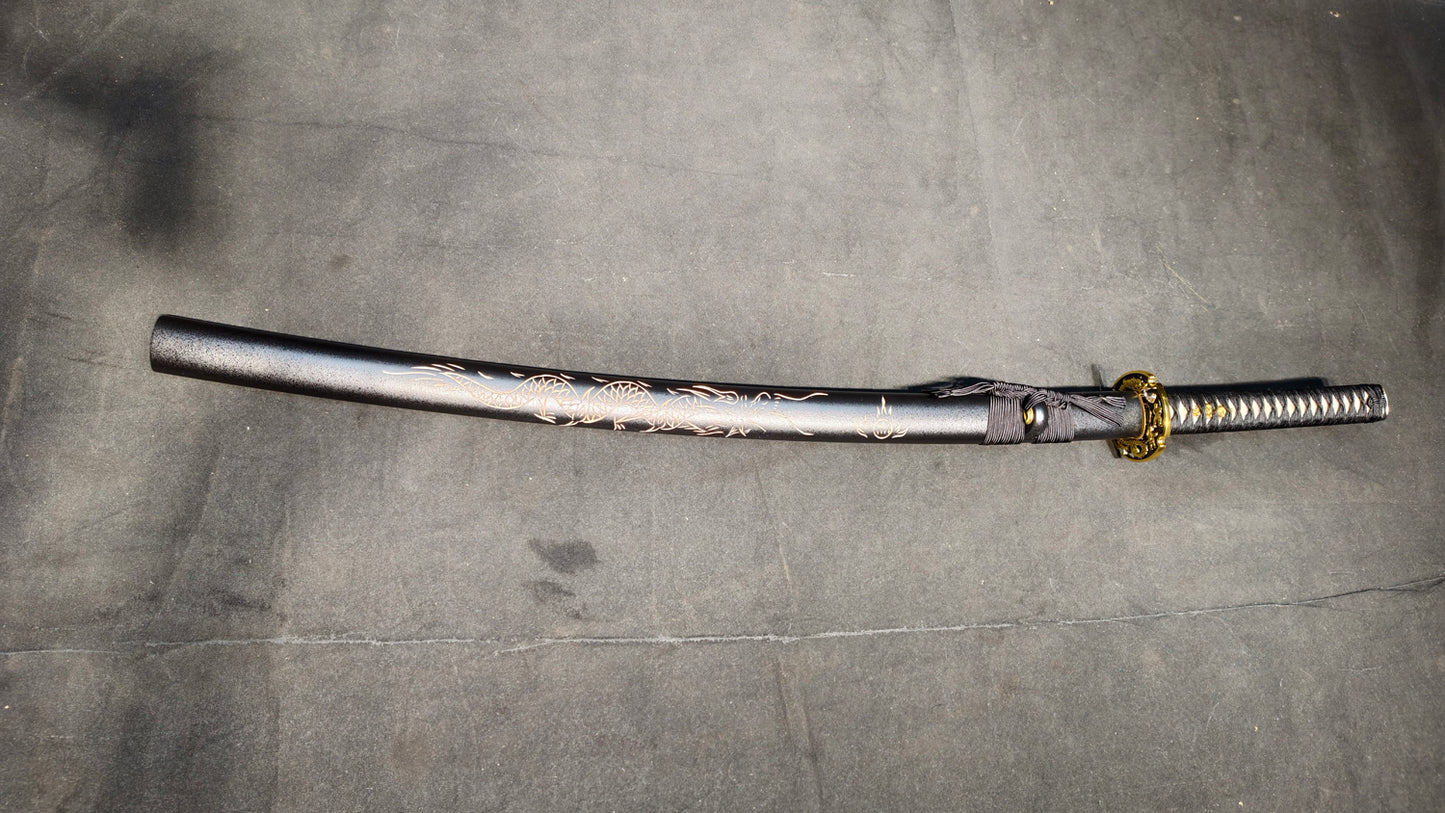 Dragon Knight(T10 earth-covered burnt blade, with dragon pattern engraved on the blade)katana