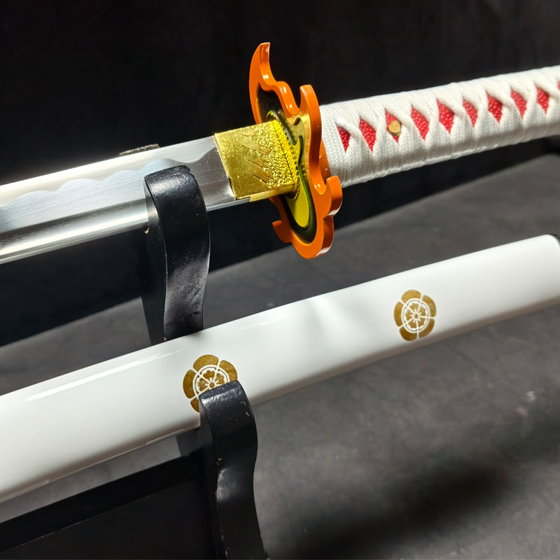 Demon Slayer(Spring steel forged)Push grinding process,extremely sharp,katana, Agatsuma Zenitsu