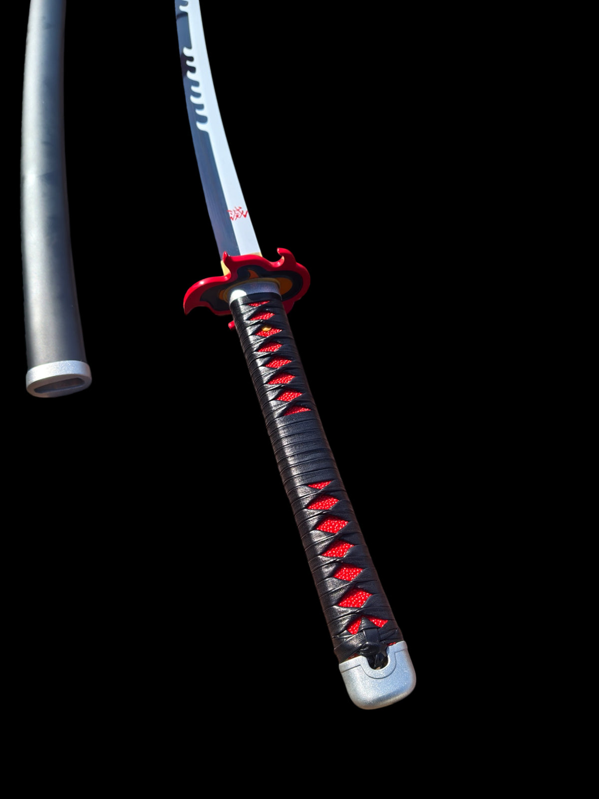 Nichirin Sword, Demon Slayer Tanjiro Kamado Hinokami Kagura Sword, Full Tang 5160 Spring Steel Forged Sharp Blade