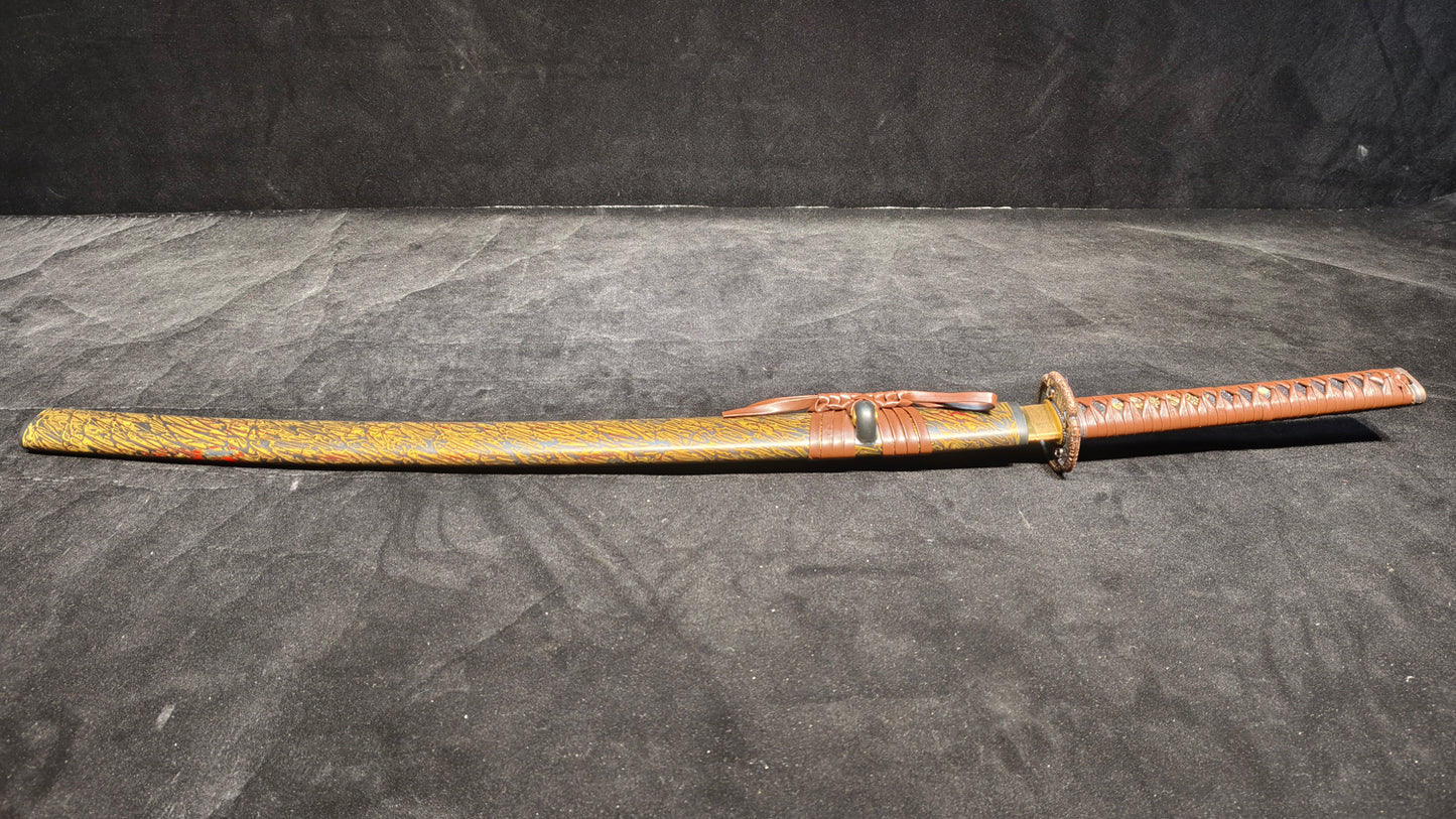 golden warrior(Spring steel forging process quenching gold)katana