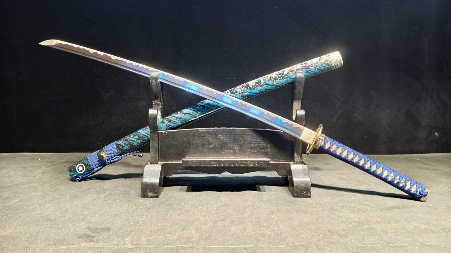 blue soul(Medium carbon steel forging process, quenching blue)katana