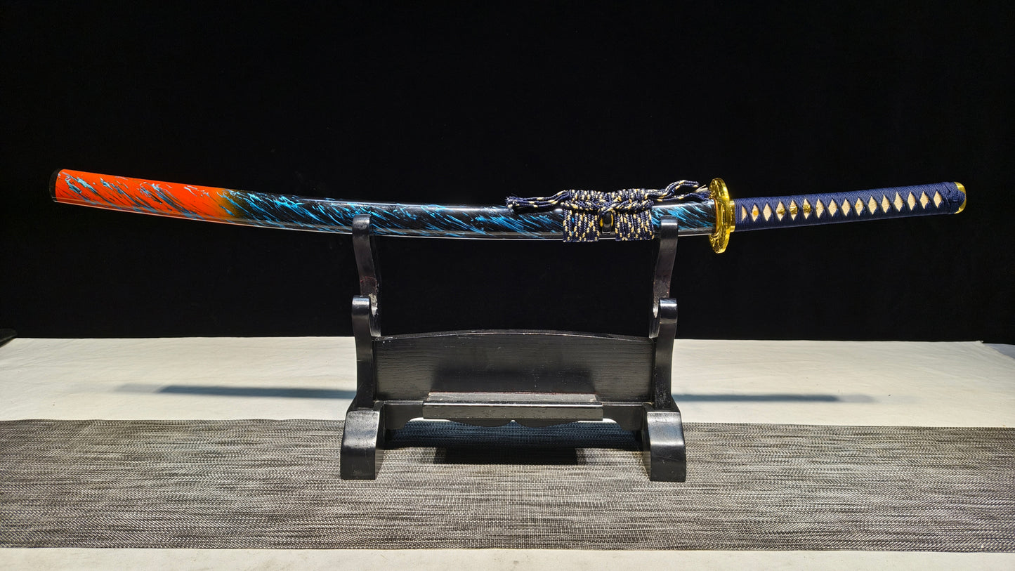 tiger warrior(TI0 Burning blades covered with soil form water ripple patterns)Mirror polishing process