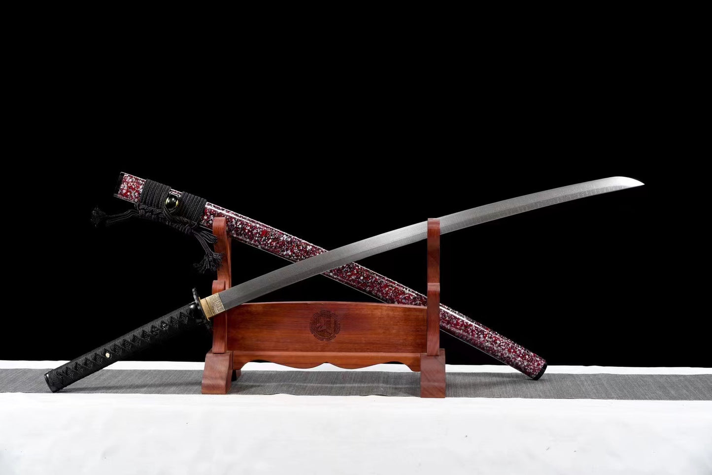 Crane Samurai(Patterned Steel Forged Ladder Pattern)katana