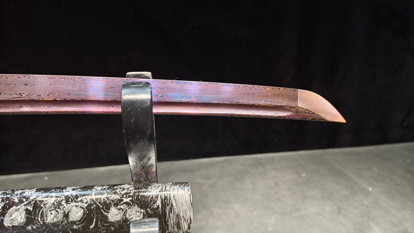 Phantom Assassin(Pattern steel forging process)blue quenching,katana ,short knife