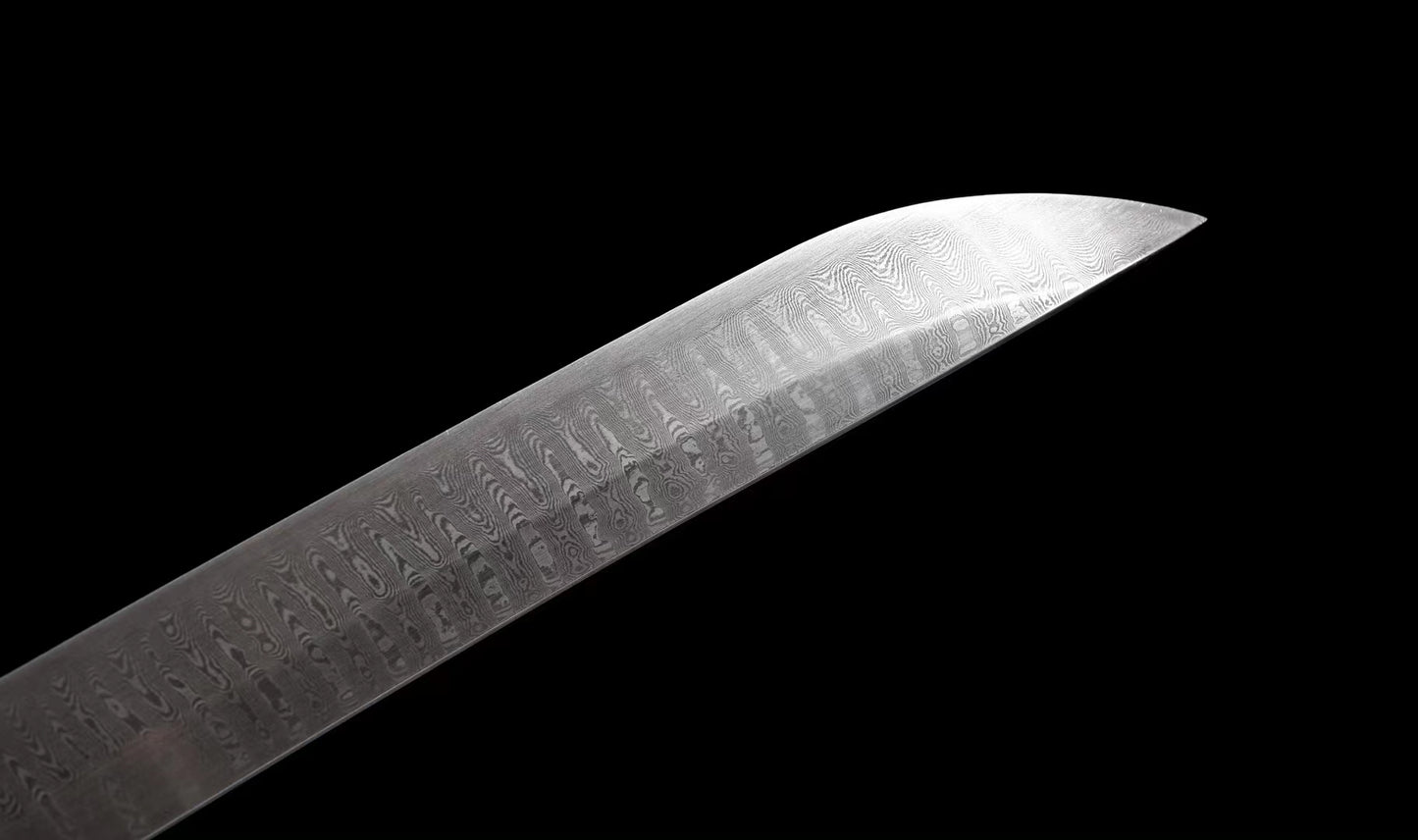 Crane Samurai(Patterned Steel Forged Ladder Pattern)katana