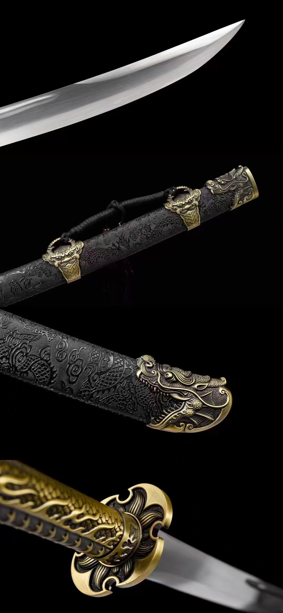 Dragon head integrated handle waist knife goose feather knife安雁翎刀
