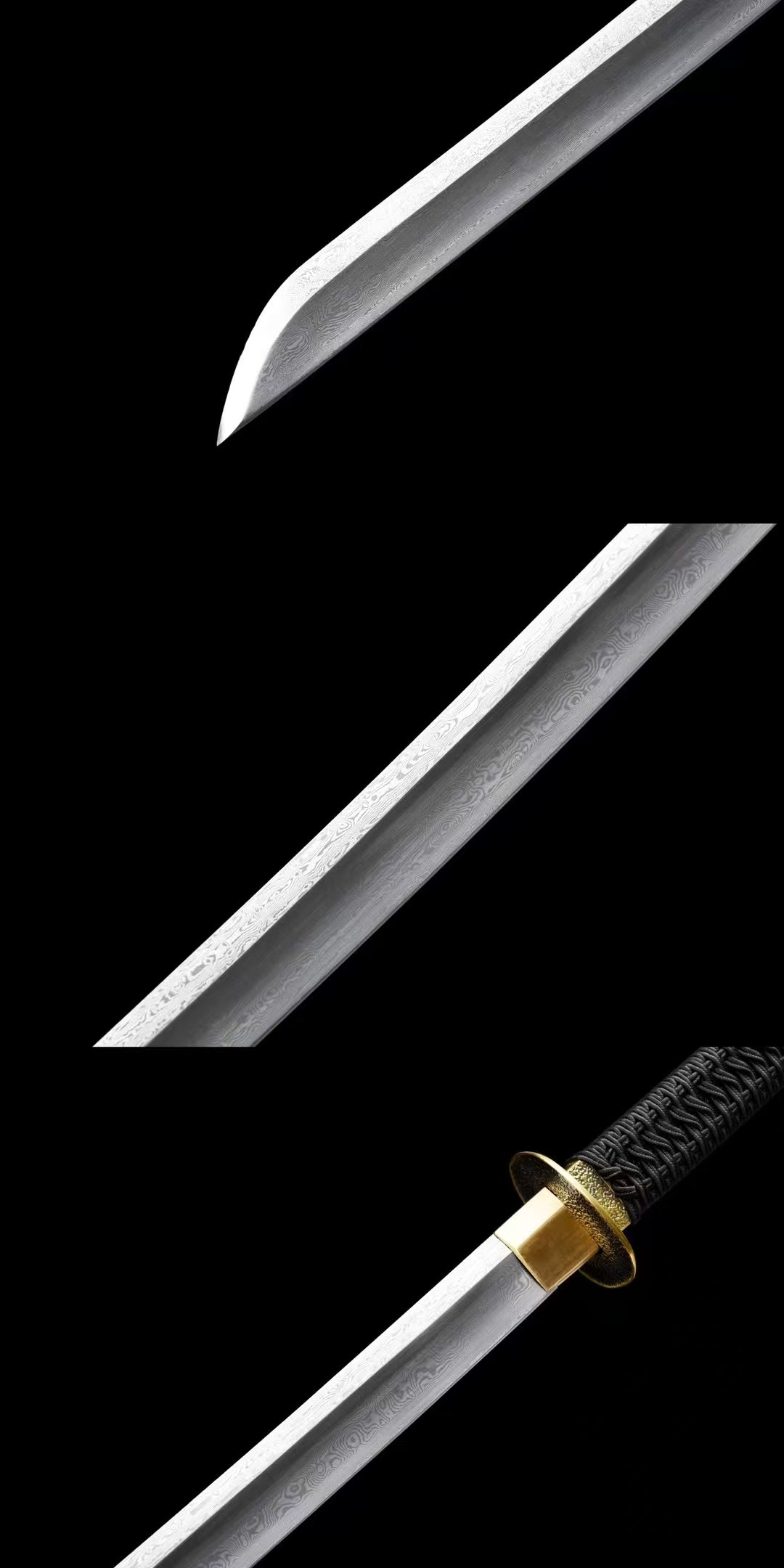 Waist knife Tang sword reverse blade腰刀唐刀反刃黑色款