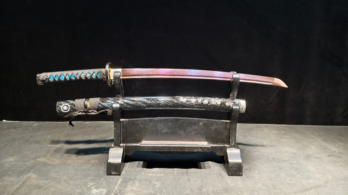 Phantom Assassin(Pattern steel forging process)blue quenching,katana ,short knife