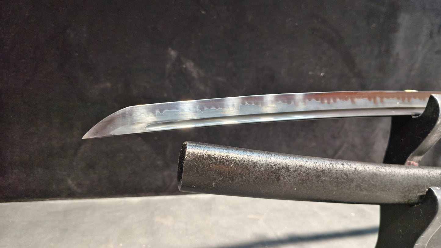 (T10 covered soil burnt blade quenched black)katana