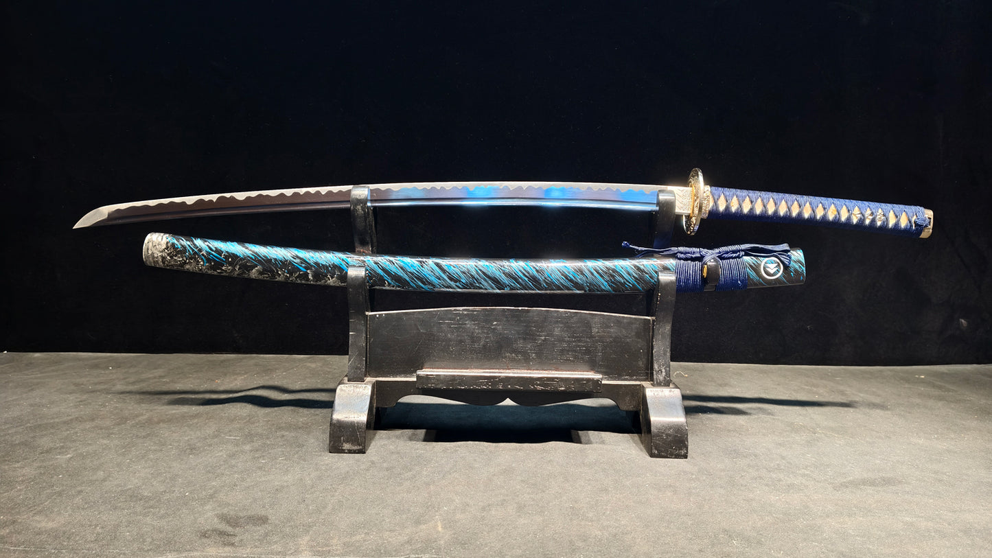 blue soul(Medium carbon steel forging process, quenching blue)katana