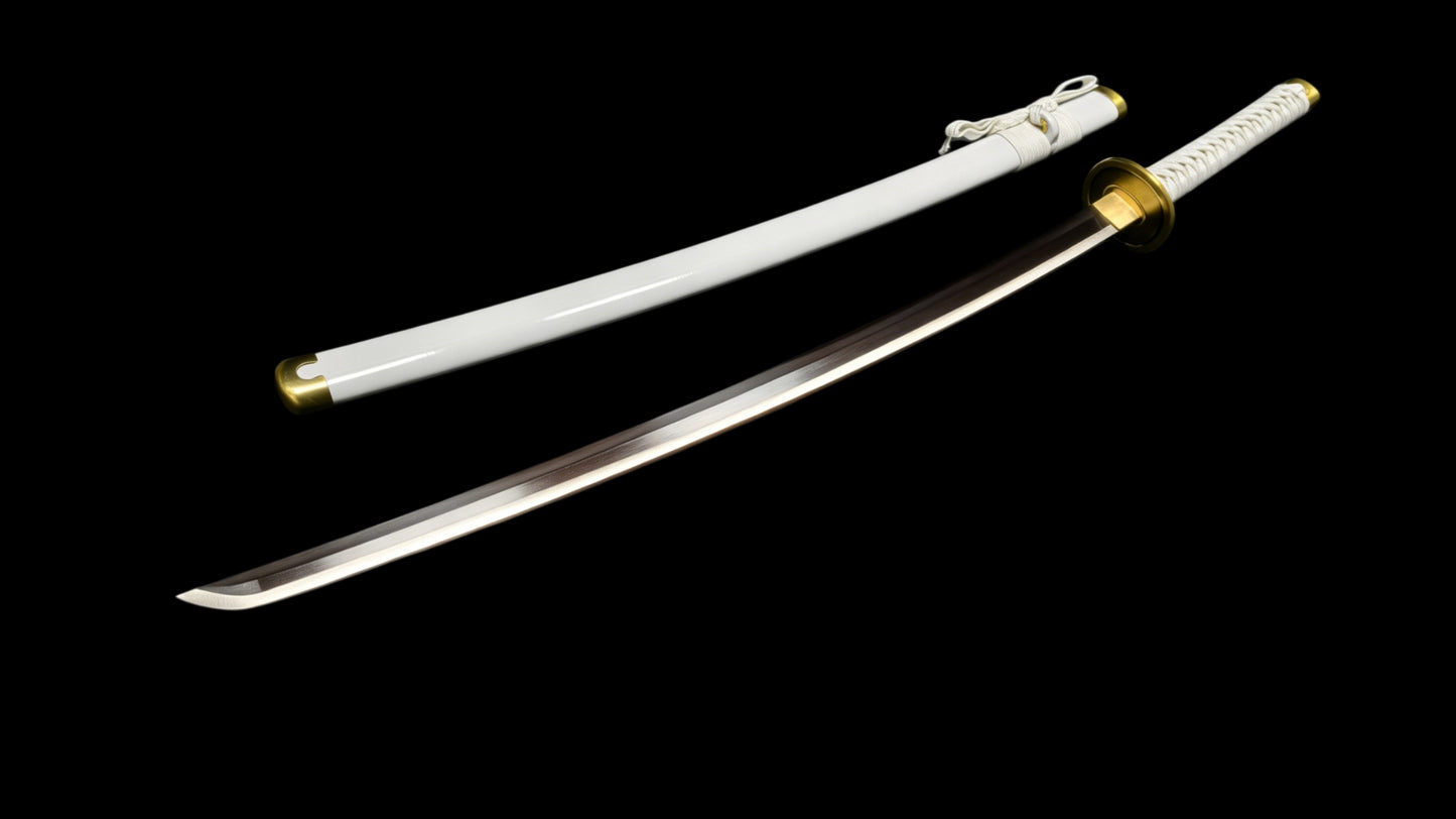 One Piece Zoro Wado Ichimonji Katana Sword, Full Tang Forged 5160 Spring Steel, Sharp Blade