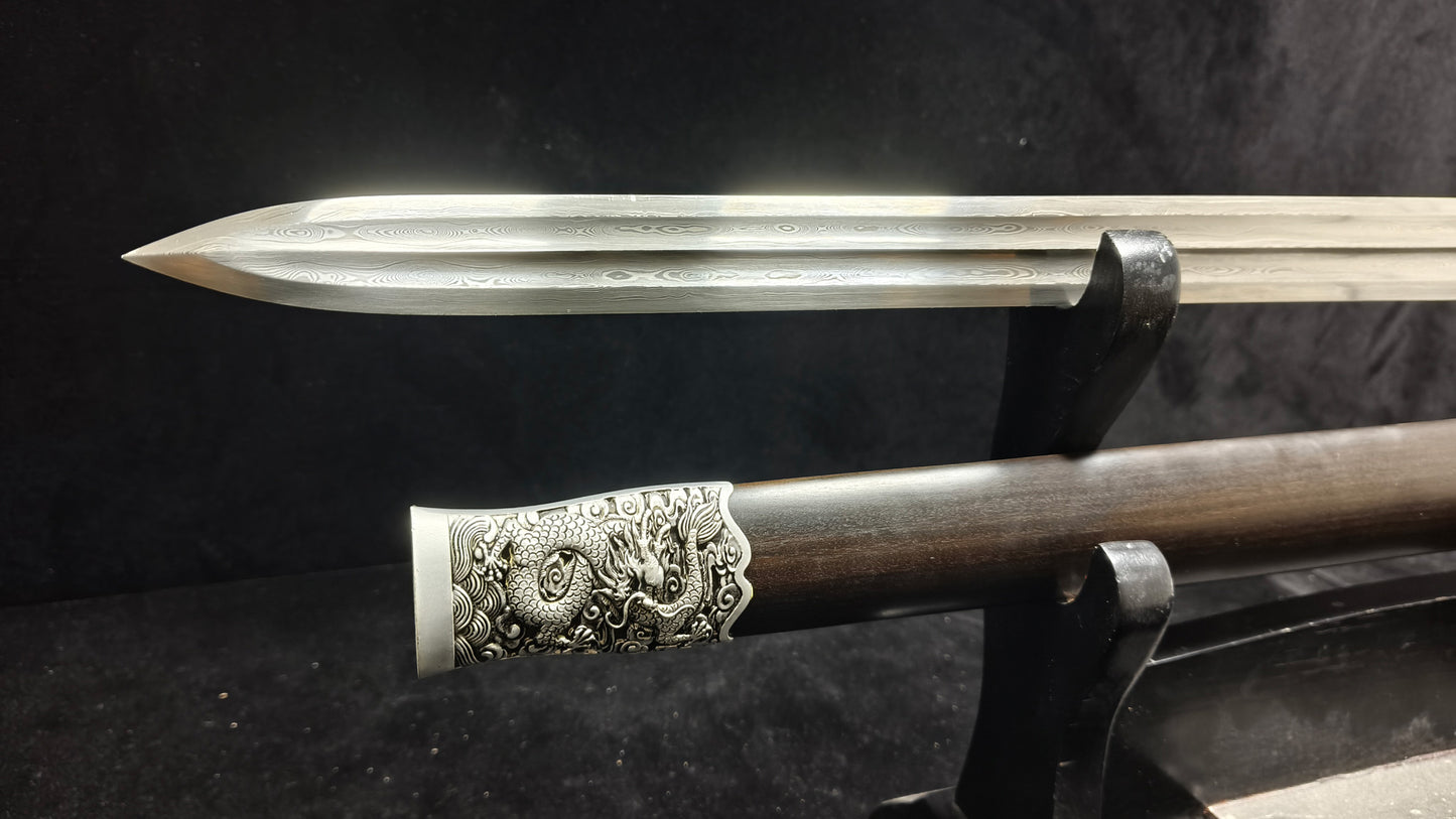 Pattern steel forging process, eight sides 龙剑