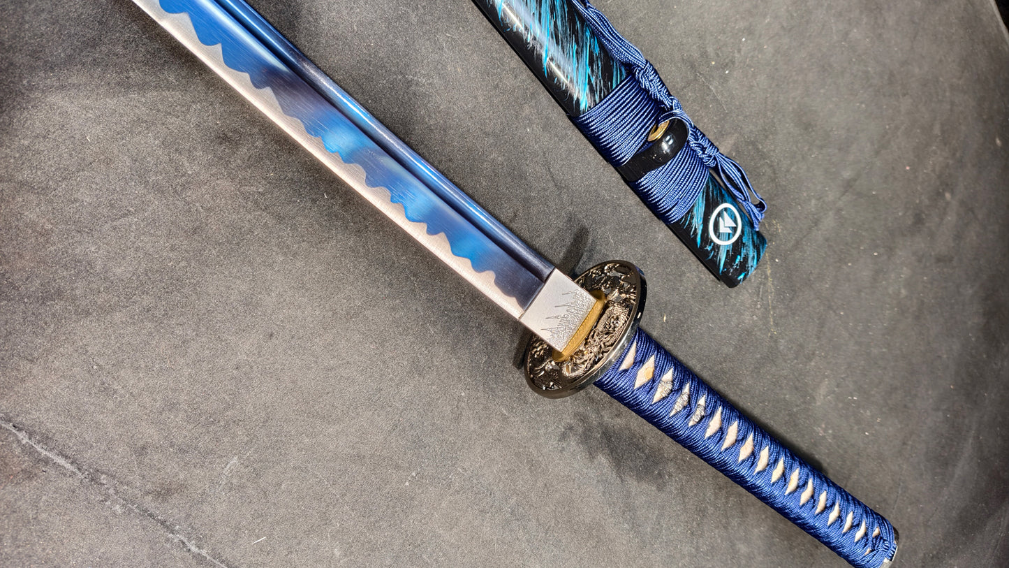 blue soul(Medium carbon steel forging process, quenching blue)katana
