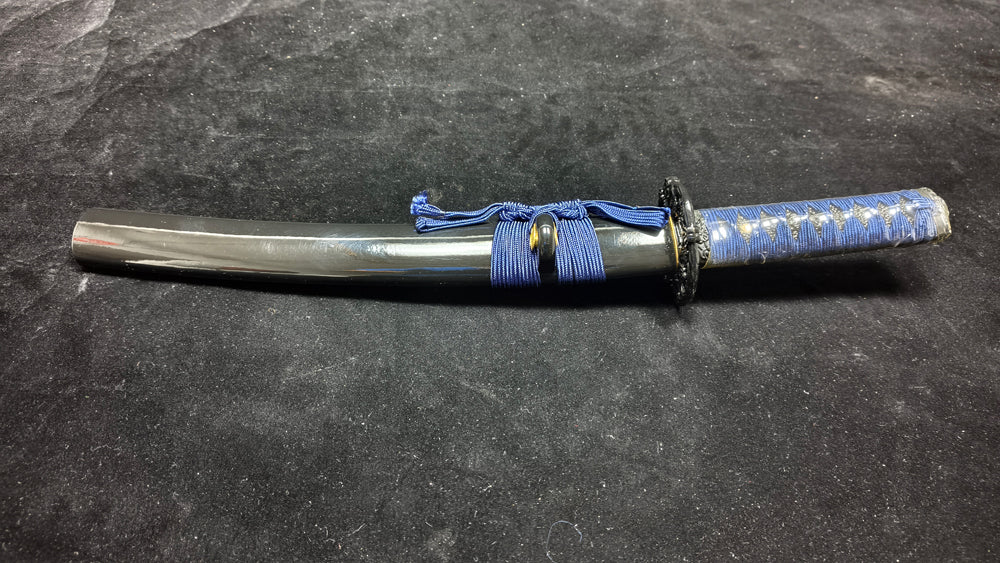 TI0 (covered with soil and burned to create the ripple pattern of the blade) Quenched Black,katana,