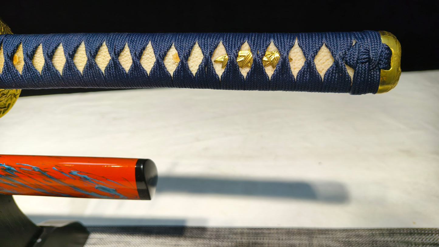 tiger warrior(TI0 Burning blades covered with soil form water ripple patterns)Mirror polishing process