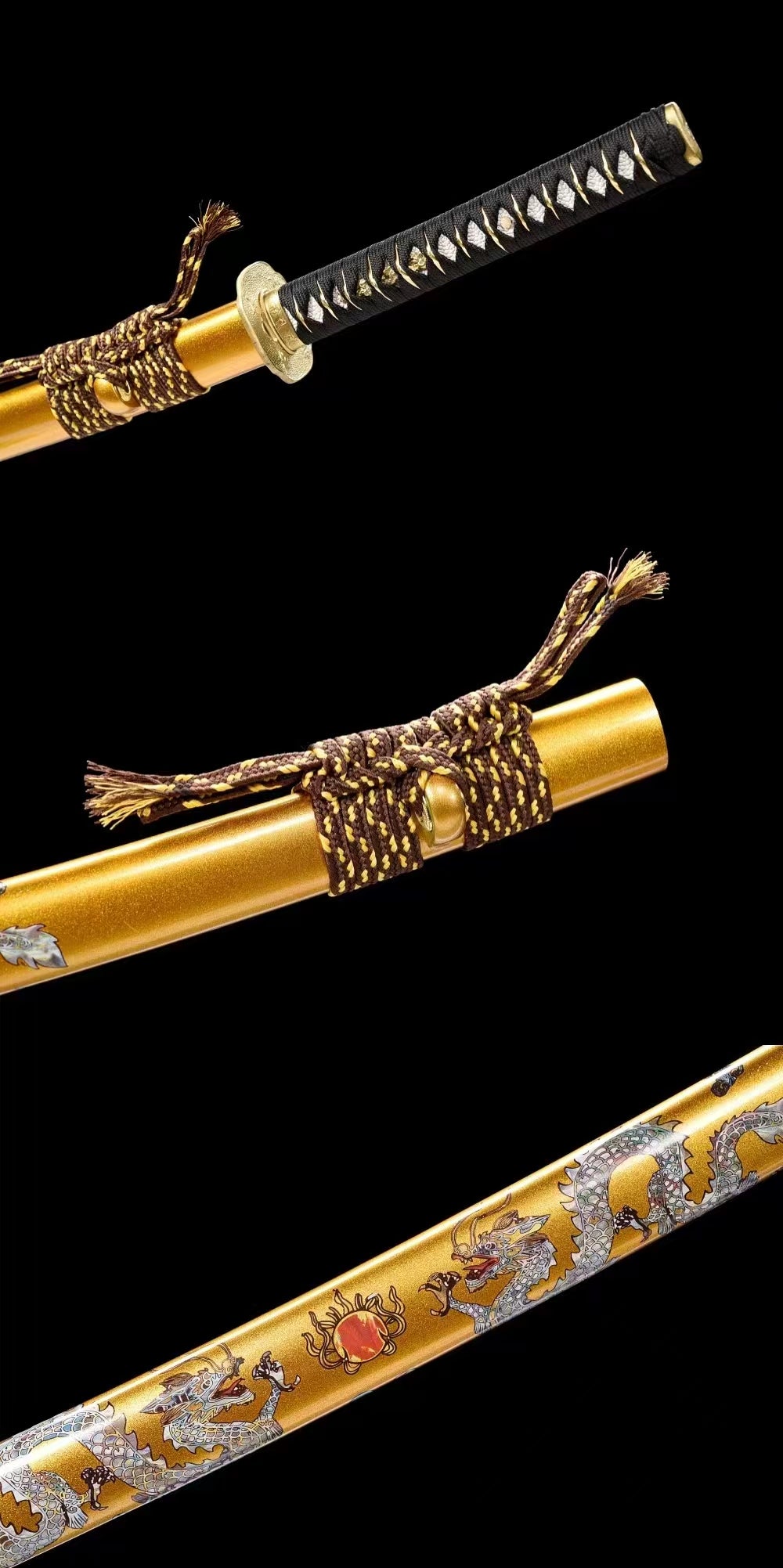 Golden Dragon (Pattern steel forging process)katana (C08)