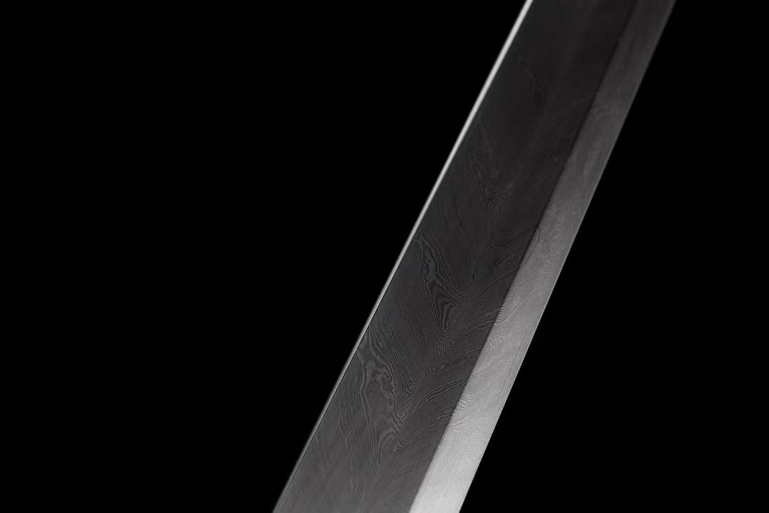 Pattern steel forging process feather pattern,Luxurious Peony Tang Knife 豪华牡丹唐刀