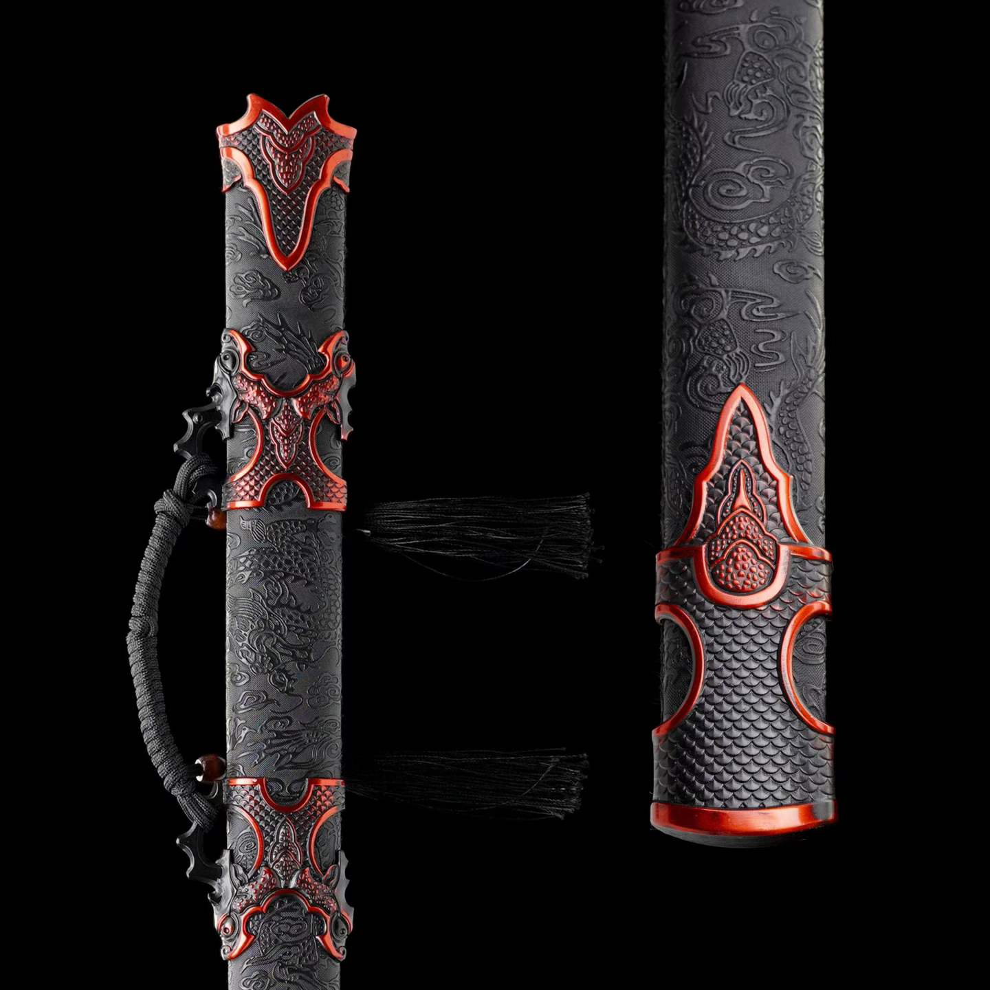 Full Tang Ancient Style Straight Sword Replica, Sharp Cutting Edge, High‑Manganese Steel Blade, One‑Piece Alloy Handle, Wood Artificial Leather Scabbard Historical Collectible Sword