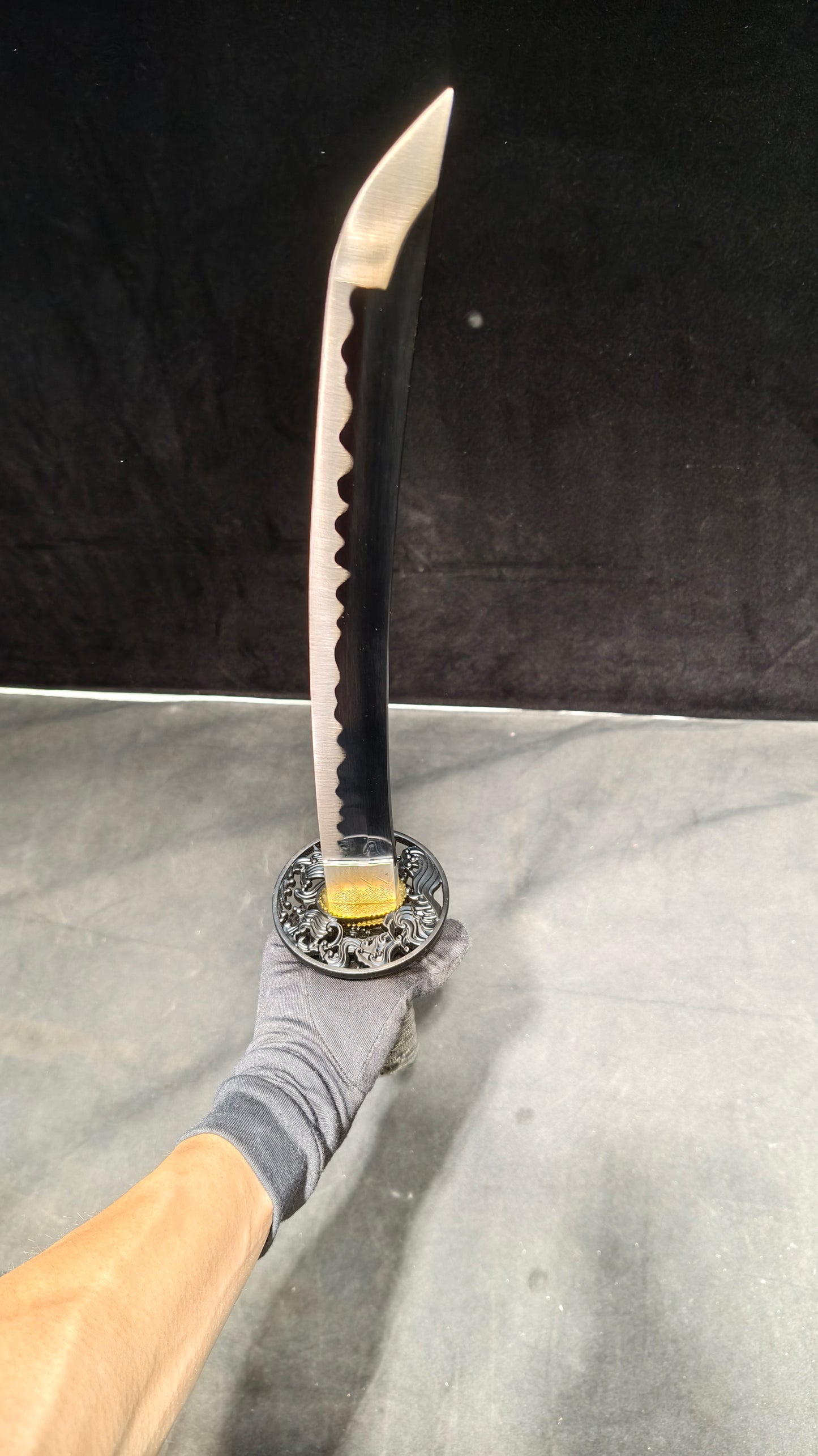 Devil's knife(Spring steel forged) black quenched,katana ,short knife