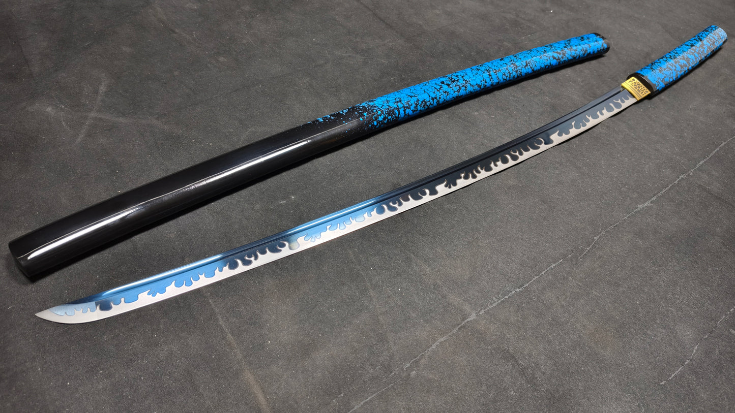 spring steel(Forging process)(quenching blue) pushing and grinding,Katana Iai