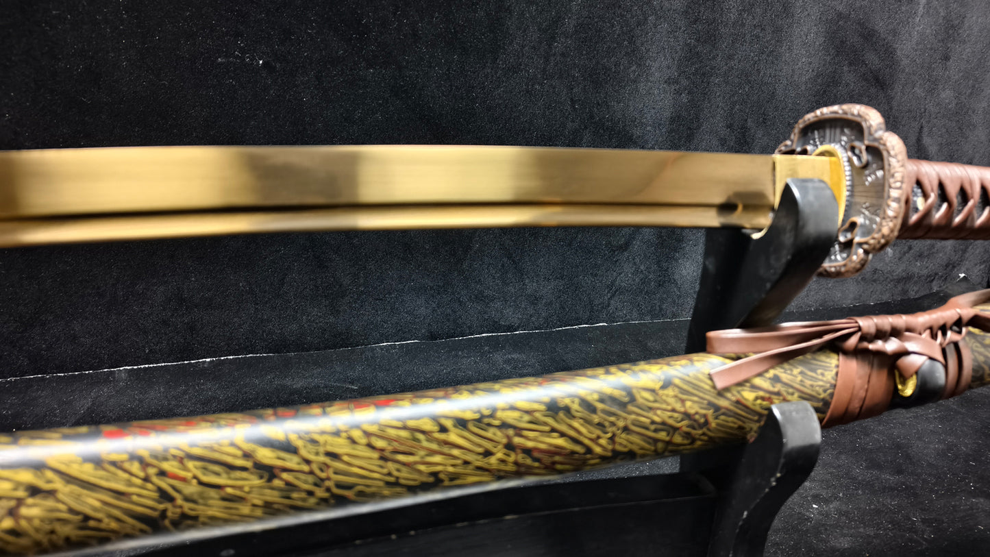 golden warrior(Spring steel forging process quenching gold)katana