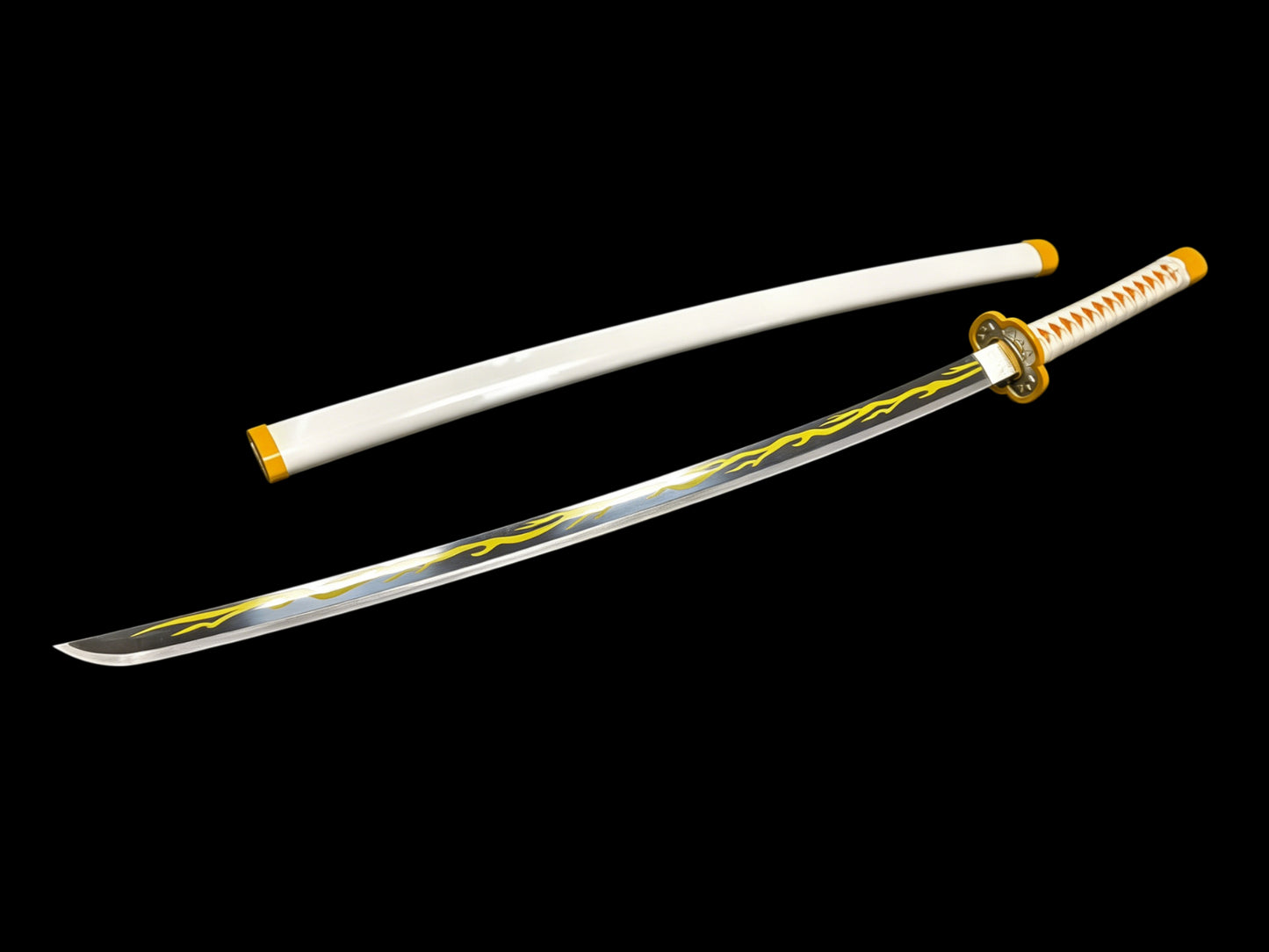 Demon Slayer Zenitsu Agatsuma Nichirin Sword, Full Tang Forged 5160 Spring Steel, Sharp Blade