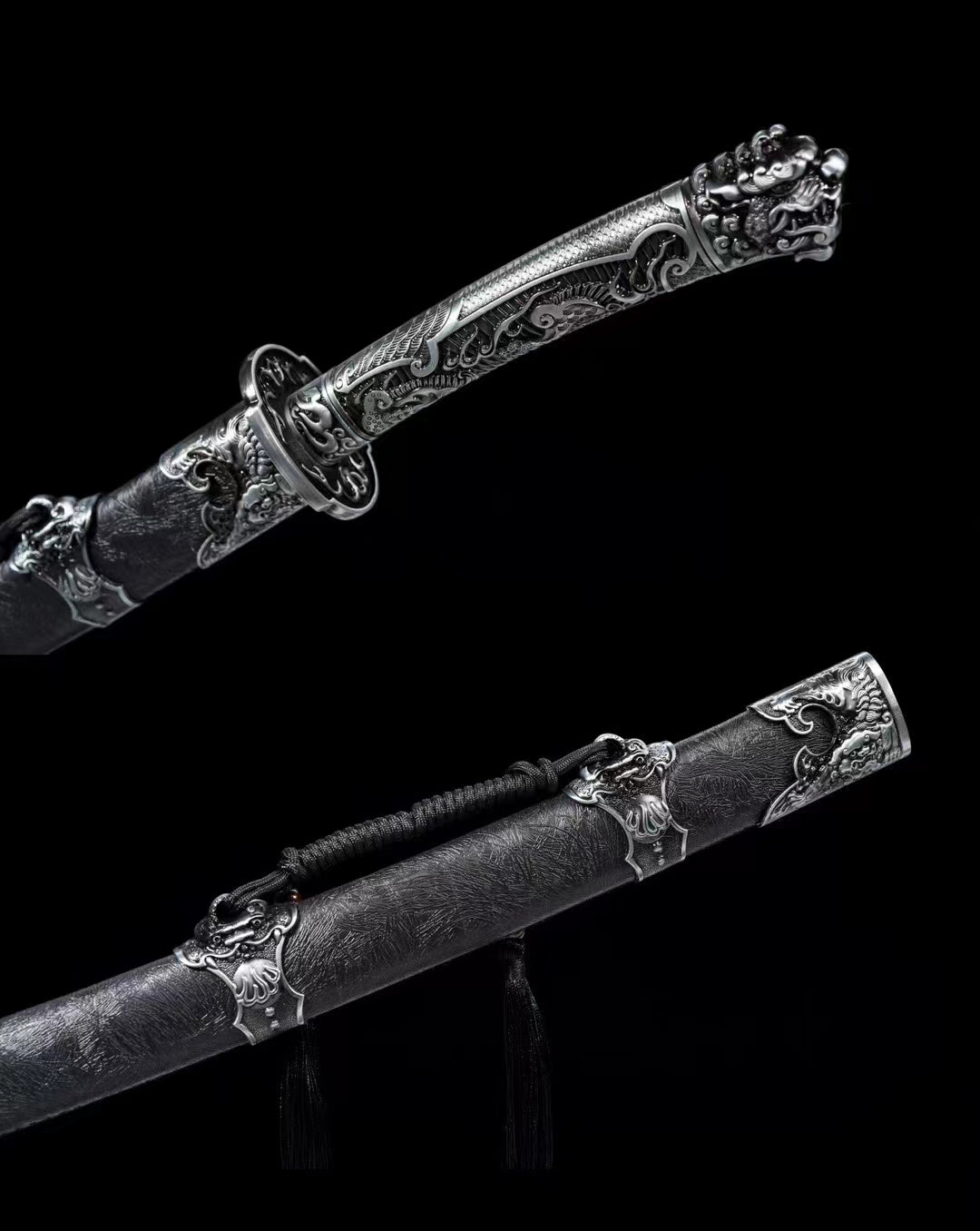 (Manganese steel forging process, baked black engraving)绣春刀~龍爵