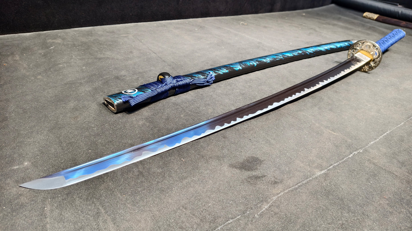 blue soul(Medium carbon steel forging process, quenching blue)katana