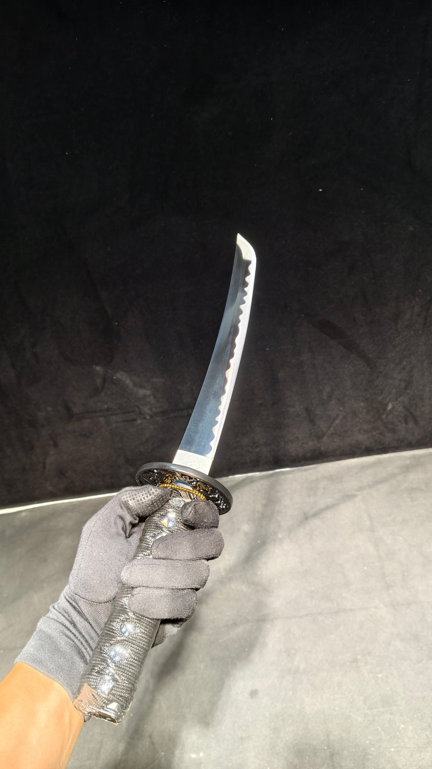 Devil's knife(Spring steel forged) black quenched,katana ,short knife