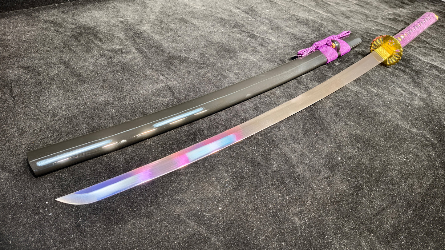 Medium carbon steel forging process quenching purple(A2)katana