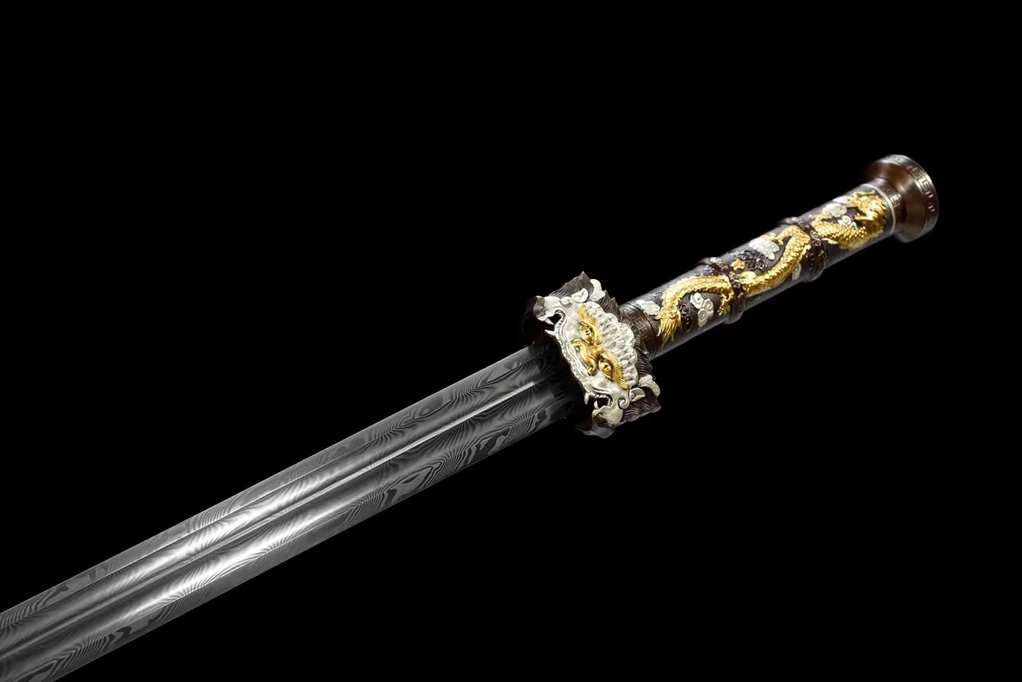 Damascus steel forging process,Dragon Sword,九龙汉剑