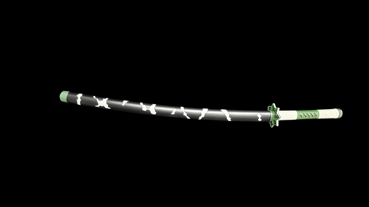 Demon Slayer Sanemi Shinazugawa Nichirin Sword, Full Tang Forged 5160 Spring Steel, Sharp Blade
