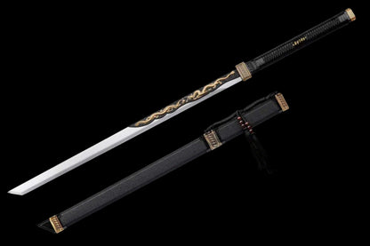 Integrated Full Tang High Manganese Steel Xingchen Dao, Zhao Kongcheng Replica From Slay The Gods, Sharp Blade, Alloy Fittings Solid‑Wood Artificial Leather‑Wrapped Scabbard, Wood Cord‑Wrapped Handle Anime Collectible Sword