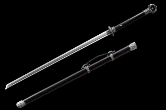 Cold‑Shadow Tang Sword, Full Tang High‑Manganese Steel Forged Sharp Blade, Premium Dragon‑Phoenix Hardwood Handle And Scabbard, Collectible Display Sword