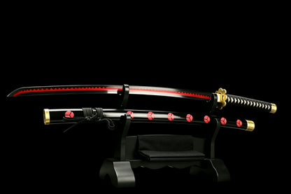 Shusui Black Blade Katana, One Piece Roronoa Zoro Sword, Full Tang 1095 High Carbon Steel Forged Sharp Blade