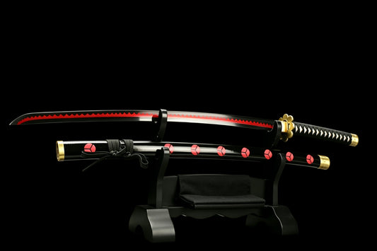 Shusui Black Blade Katana, One Piece Roronoa Zoro Sword, Full Tang 1095 High Carbon Steel Forged Sharp Blade