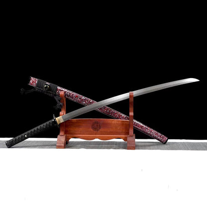 Crane Samurai（Patterned Steel Forged Ladder Pattern）katana