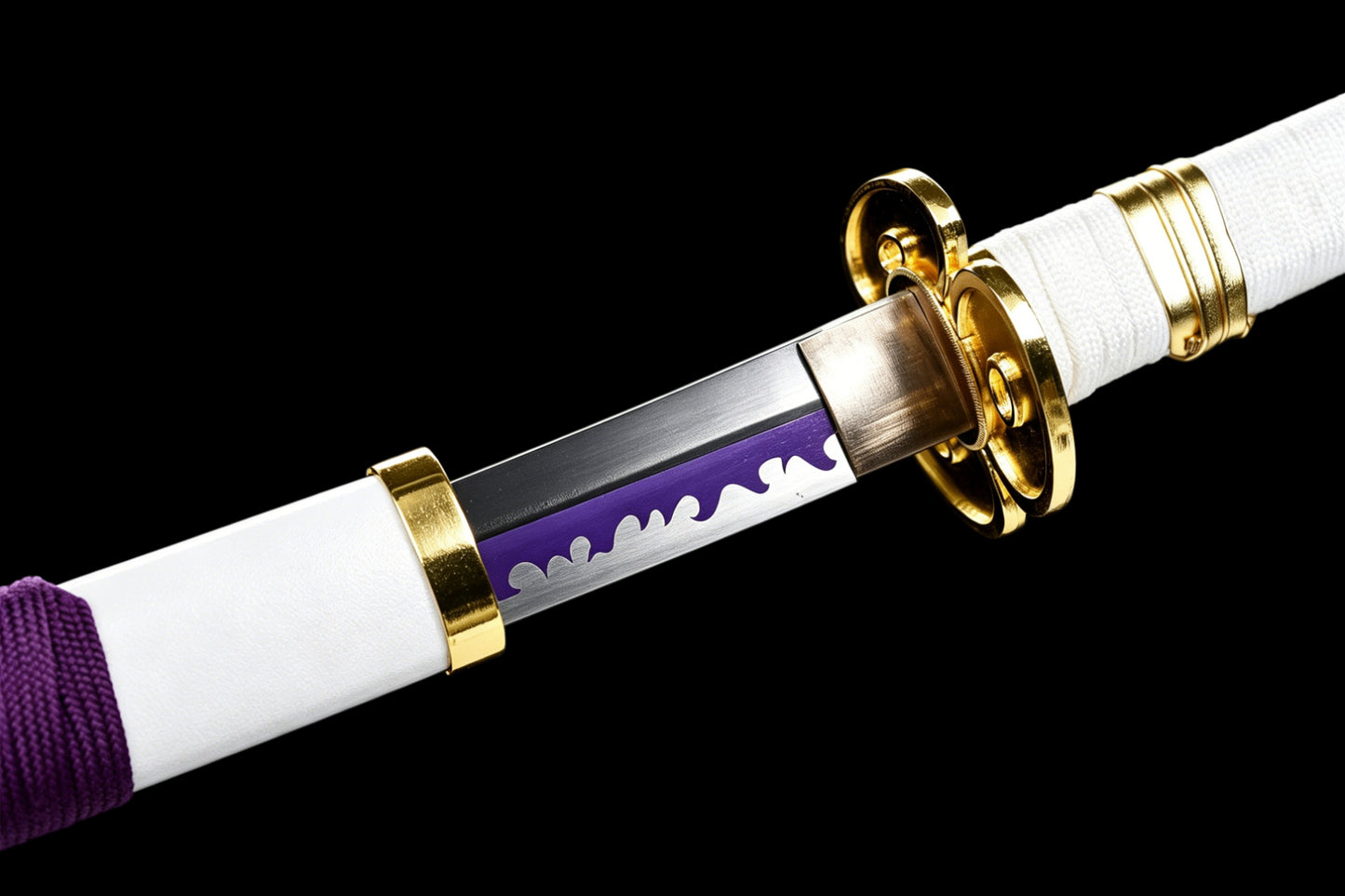 Nidai Kitetsu Katana, One Piece Roronoa Zoro Sword, Full Tang 1095 High Carbon Steel Forged Sharp Blade
